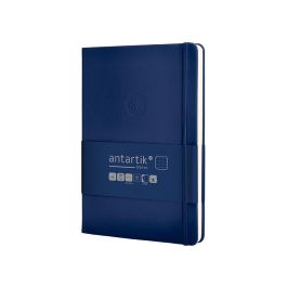 Cuaderno Con Gomilla Antartik Notes Tapa Dura A5 Hojas Puntos Azul Marino 100 Hojas 80 gr Fsc