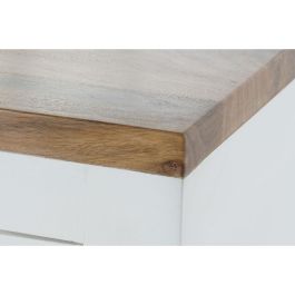 DKD Home Decor Buffet Urban Colección Daniela 3 Cajones 2 Puertas 2 Estanterías Madera Mango Acacia Cristal Blanco Marrón 180x45x90 cm