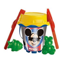 Cubo playa castillo mickey con cedazo, pala rastrillo y moldes 18 cm Precio: 4.49999968. SKU: S2416140