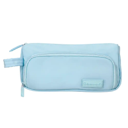 Liderpapel Estuche Portatodo Minibag, Azul Pastel, 2 Cremalleras, Bolsillo Interior, 210x100x70 mm