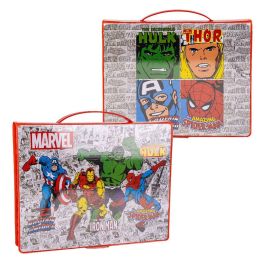 Cerdá Set Completo de Papelería para Colorear Marvel en Caja, Ideal para Niños de 2 a 8 años, Diseño Temático Rojo 45x26.7x3 cm