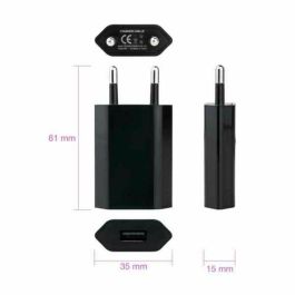 Nanocable 10.10.2002 Cargador de Pared Mini USB Negro con 1 Puerto, Salida 5V 1A (5W)