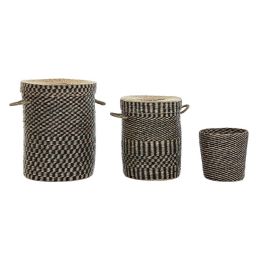 Cesta Colonial DKD Home Decor Natural Negro 45 x 56 x 45 cm Set de 3 Precio: 83.28551. SKU: B1G5KH68T9