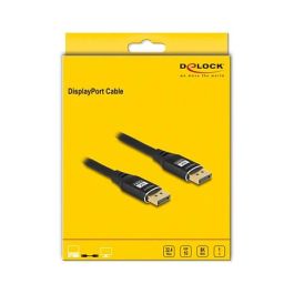 DeLOCK Cable DisplayPort 1.4 HDR 8K 60 Hz / 4K 240 Hz 1 m - Negro, Metálico, Macho-Macho, 32.4 Gbps, DSC 1.2, HDCP 2.3, Blindaje Triple