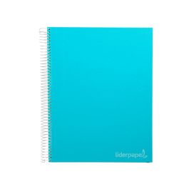 Cuaderno Espiral Liderpapel A4 Micro Jolly Tapa Forrada 140H 75 gr Cuadro 5 mm 5 Bandas4 Taladros Color Celeste