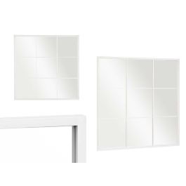 Giftdecor Espejo Ventanal de Pared Blanco 90x90 cm, Marco Cuadrado en Metal y Cristal para Decoración del Hogar Precio: 49.7899996. SKU: B1K547MT7F