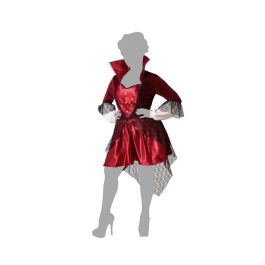Disfraz Vampiresa Rojo Adulto Mujer XXL para Halloween - Vestido de Drácula con Detalles en Tul Negro Disfraz Vampiresa Rojo Adulto Mujer XXL para Halloween - Vestido de Drácula con Detalles en Tul Negro