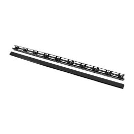 Lanberg AK-1211-B Panel de Gestión de Cables para Bastidor, Acero Negro, 2 Piezas