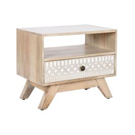 Mesita De Noche Boho DKD Home Decor Blanco Natural 35 x 45 x 55 cm Precio: 135.49999991. SKU: B188VVAFNN