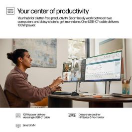 HP 527pm Monitor de Conferencia Series 5 Pro 27 Pulgadas QHD USB-C con IA Avanzada para Reuniones sin Distracciones y Colaboración Óptima Libre de PVC