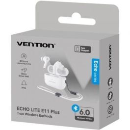 Vention NBVW0-PLUS Auriculares Bluetooth Echo Lite E11 Plus con estuche de carga, Autonomía 30h, Blancos