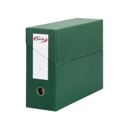 Pardo Caja Transferencia Folio Forrado Extra Doble Lomo 80 mm Estuche Interior Tarjetero Verde 390 x 270 x 115 mm