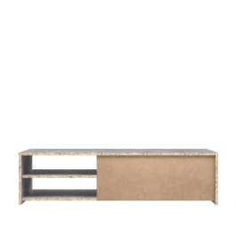 PILVI Mueble de Televisión Moderno Hormigón Blanco y Gris Claro Ancho 120 cm Profundidad 42,1 cm Alto 31,8 cm