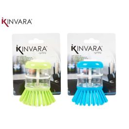 Kinvara Cepillo Soporte Dosificador Jabon S 2 Co Azul Verde 7 x 9.5 x 7 cm (Set de 36)
