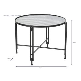 DKD Home Decor Mesa Centro Loft Negro Metal Cristal 63 x 63 x 46 cm