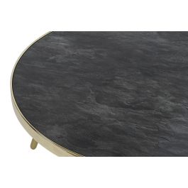 DKD Home Decor Mesa Centro Glam Negro Dorado Acero Cristal 82.5 x 40 x 82.5 cm