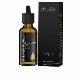Nanoil Aceite de Macadamia Orgánico 50 ml para Rostro, Cuerpo y Cabello - Hidratante, Rejuvenecedor y Anticelulítico