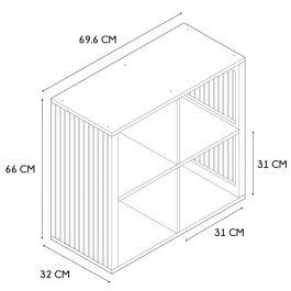 Home Deco Factory Estantería Klaus 4 Compartimentos Madera 69,6x32x66 cm