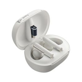 HP Poly Voyager Free 60+ UC Auriculares Inalámbricos White Sand +Adaptador BT700 USB-A +Estuche Carga Táctil