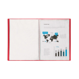 Liderpapel Carpeta Escaparate 40 Fundas Polipropileno DIN A3 Rojo Translucido