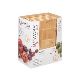 KINVARA Set 3 Tablas de Corte de Bambú, Madera - 37x3x28 cm (Set de 12)