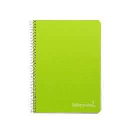 Cuaderno Espiral Liderpapel Cuarto Witty Tapa Dura 80H 75 gr Cuadro 4 mm Con Margen Color Verde 5 unidades