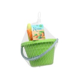 KioKids Cubo de Playa Set 8 Piezas con Rastrillo y Pala, Material de Trigo Sostenible, Multicolor, +18 meses