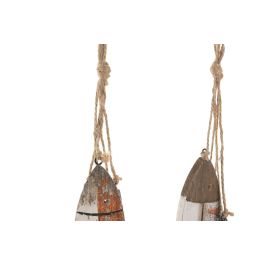 DKD Home Decor Colgante Decorativo Multicolor Paulownia 2 x 34 x 10 cm (6 Unidades)