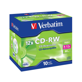 Verbatim CD-RW 700MB 12x 80 min Pack 10 Unidades
