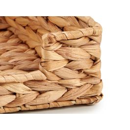 Giftdecor Servilletero Cuadrado de Paja Marron 23x23x8 cm (Set de 12)