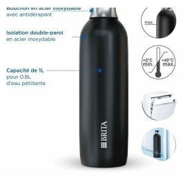Brita 4006387118440 Botella para Refresco TRIO - Acero Inoxidable - 1L - Negro