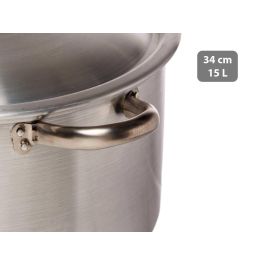 Kinvara Cacerola de Aluminio 15 L con Tapa 34 cm Aptas para Gas y Horno