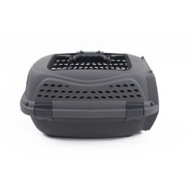 M.PETS PET6953182725855 Jaula de Transporte para Gatos ECO GIRO de Plástico Talla S Gris