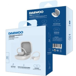 Daewoo DW2023 Auriculares Deportivos Bluetooth con Estuche de Carga, Autonomía 5h, Blancos