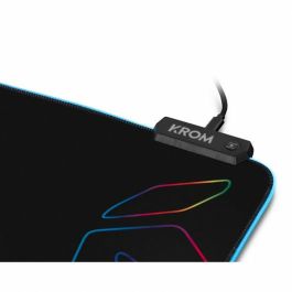 Krom NXKROMKNTRGB Alfombrilla Gaming Knout RGB con Iluminación LED RGB, Superficie de Tela de Alto Deslizamiento 320x270x3 mm