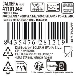 Plato Hondo Calobra Azul 22 cm - Inde (18 Unidades) Plato Hondo Calobra Azul 22 cm - Inde (18 Unidades)