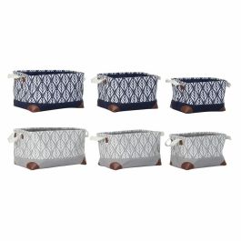 Cesta Boho DKD Home Decor Azul Marino Gris 30 x 24 x 40 cm Set de 3 (2 Unidades) Precio: 64.79000055. SKU: S3018591