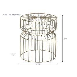 Mesita Auxiliar Glam DKD Home Decor Dorado 40.5 x 46 x 40.5 cm