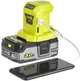Ryobi R18USB Cargador USB ONE + 18 voltios, 2 Puertos USB