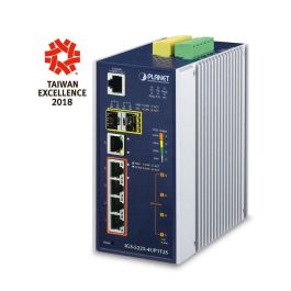 Planet Switch industrial 4 puertos PoE Gigabit 10/100/1000T 802.3bt + 1 10/100/1000T + 2 SFP 100/1000X gestionable L2+ Precio: 467.79000026. SKU: B14XWQEY5J