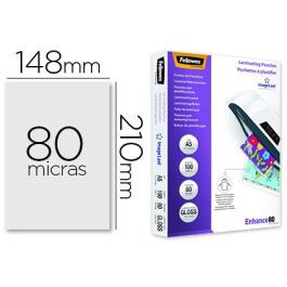 Fellowes Bolsa Plastificar Fellowes Brillo DIN A5 80 mc Pack 100 Unidades Precio: 12.89000053. SKU: S8407175