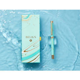 Belius Roller Aqua Turquesa y Dorado Tinta Negra Punta 0.7mm Caja Diseño
