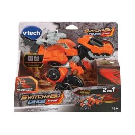 VTECH Switch & Go Dinos Fire - Furex, el Súper T-Rex transformable en auto de carreras con pantalla LCD y más de 30 frases.