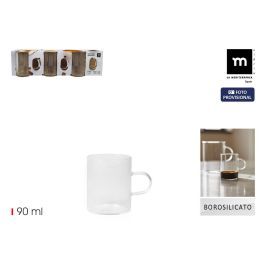 La Mediterranea Set de 3 Tazas Lisas de Boro 90 ml (5 cm diámetro x 6 cm alto) (24 Unidades)