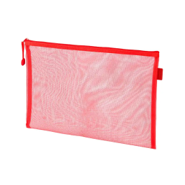 Liderpapel Bolsa Zipper Bag Poliéster Transpirable Multiusos DIN A5 Rojo 175x235x3 mm