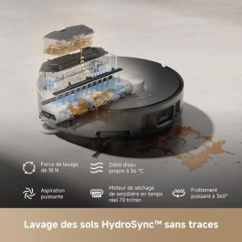 Mova Robot Aspirador Z50 Ultra con 19000 Pa de Succión y Detección Múltiple de Suciedad en Tiempo Real