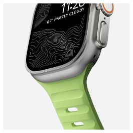 Nomad Sport Band para Apple Watch Series 9 / Ultra (46mm/49mm) - Glow - Correa Deportiva Ajustable de Caucho Verde Claro