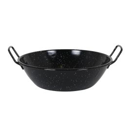 La Estrella Paellera de Acero Inoxidable Jaspeada, 30 cm de Diámetro, 4.6 Litros de Capacidad, Bordonada y Hondo, Ideal para Cocina (8 Unidades)