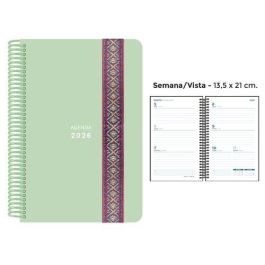 Agenda Anual (2026) Senfort Pastel Espiral Tapa Pp Con Goma Decorada 135X210 S/V Verde Precio: 9.78999989. SKU: B19BXRJG3H