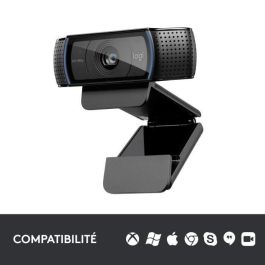 Logitech 960-001055 Webcam C920 HD Pro 1080p Full HD 30fps para Videollamadas, Audio Estéreo, Enfoque Automático y Corrección de Iluminación